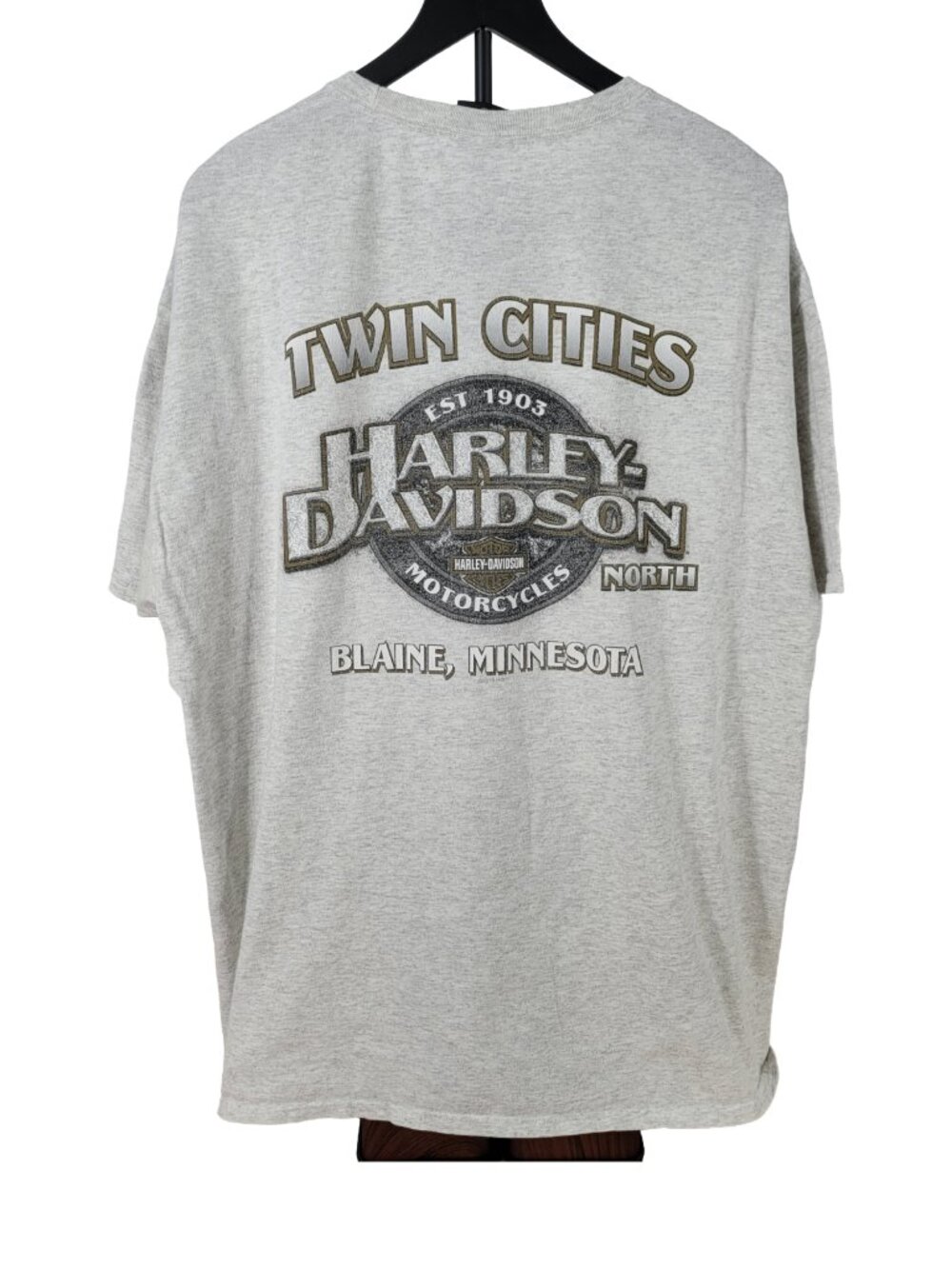 Harley-Davidson Men’s 2XL Gray T-Shirt Twin Cities Blaine MN Graphic Dealership